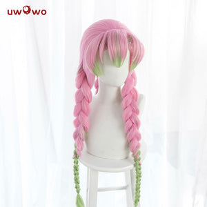 UWOWO Kanroji Mitsuri Wig Kimetsu No Yaiba Demon Slayer Cosplay Pink Synthetic Heat Resistant Hair - CosCouture