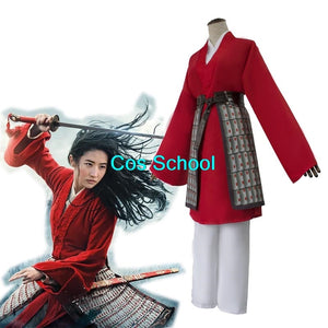 2020 Movie Mulan Cosplay Girl's Warrior Plays Costume Mulan Heroine Ancient Clothes Halloween Women's Chinese Costume - CosCouture