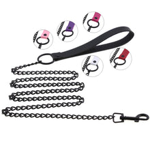 Load image into Gallery viewer, Unisex Black Metal Traction Chain with Neck Restraints Collar Leash for Fetish Slave Cosplay Bdsm Bondage Sex Strap
