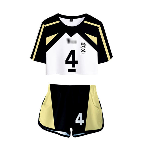 Bokuto Kotaro Cosplay Costume Haikyuu Akaashi Keiji Shirt Shorts Sports Uniform Men High School Volleyball Club Women99 - CosCouture