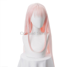Load image into Gallery viewer, Cosroad Anime DARLING in the FRANXX 02 Zero Two Cosplay Wigs+Headwear Zero Two  02 Pink Long Straight Hair + Hair Clip - CosCouture
