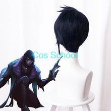 Load image into Gallery viewer, Cos School Aphelios Wig LOL League of Legends Aphelios Cosplay Wigs Blue Short Hair+Wig Cap Halloween Game Play Wigs - CosCouture
