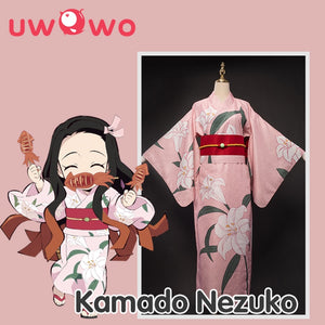 Anime  Demon Slayer: Kamado Nezuko Cosplay Costume Summer Version Kimono Outfit for Women Pajamas Halloween - CosCouture