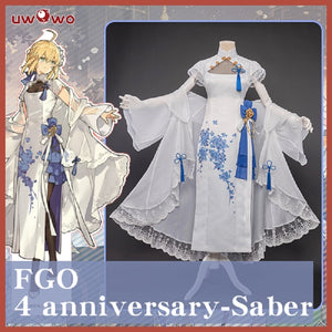 Game Fate Grand Order/FGO Saber 4 Anniversary Cheongsam Cosplay Costume - CosCouture