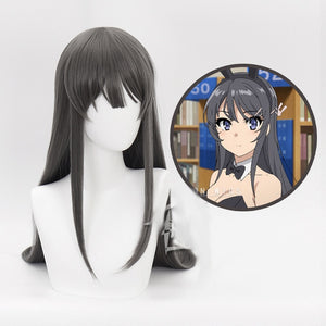 Anime Sakurajima Mai Cosplay Costume Rascal Does Not Dream of Bunny Girl Senpai Mai Cosplay Wig and Bunny Ears Headwear - CosCouture