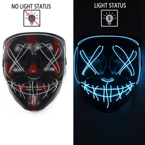 LED Mask Cosplay DJ Party Neon Light Up Masks Masquerade Carnival Costume Props - CosCouture