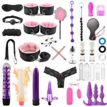 Load image into Gallery viewer, Leather BDSM Kit Bondage Set Adult Toys Sex Games Handcuffs Whip sm Sex Toy Kits Exotic Accessories Erotic Sex Toys for Couples
