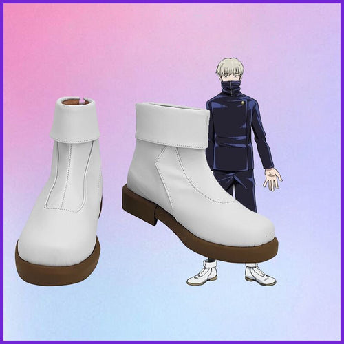 Anime Jujutsu Kaisen Cosplay Shoes Fushiguro Megumi Role Toge Inumaki White Combat Boot Zipper Shoes Midsole Shoes Peripheral - CosCouture
