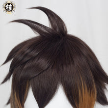 Load image into Gallery viewer, Cosplay Wig Zhongli Game Genshin Impact Gradient Long Braid 100cm Dark Brown Gradient Orange Hair Heat Resistant - CosCouture
