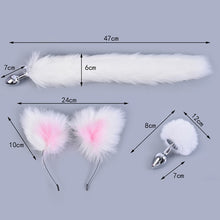 Load image into Gallery viewer, Metal Plush Rabbit Fox Tail Anal Plug Prostate Massager Butt Plug Rabbit Ear BDSM Sex Toys for Women Adult Sex Game
