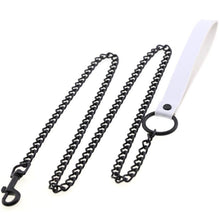 Load image into Gallery viewer, Unisex Black Metal Traction Chain with Neck Restraints Collar Leash for Fetish Slave Cosplay Bdsm Bondage Sex Strap
