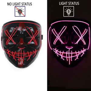 LED Mask Cosplay DJ Party Neon Light Up Masks Masquerade Carnival Costume Props - CosCouture