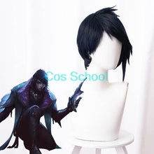 Load image into Gallery viewer, Cos School Aphelios Wig LOL League of Legends Aphelios Cosplay Wigs Blue Short Hair+Wig Cap Halloween Game Play Wigs - CosCouture
