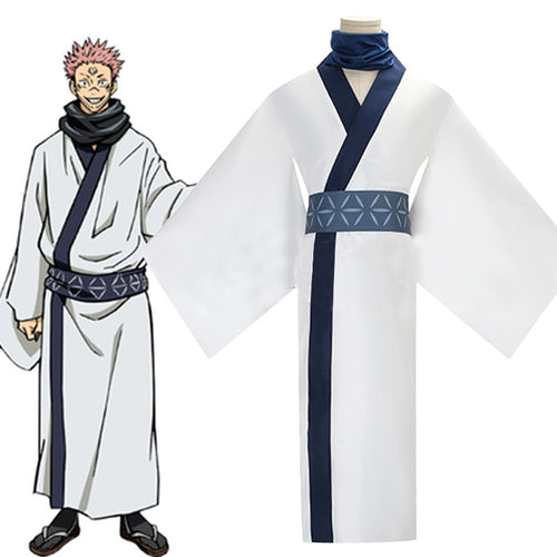 Anime Jujutsu Kaisen Cosplay Costume Ryomen Sukuna Costume White Kimono Cloaks Set - CosCouture