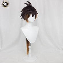 Load image into Gallery viewer, Cosplay Wig Zhongli Game Genshin Impact Gradient Long Braid 100cm Dark Brown Gradient Orange Hair Heat Resistant - CosCouture
