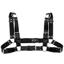 Load image into Gallery viewer, Women Men Sexy Punk Chest Harness Adjustable Caged Metal Body Chain PU Leather Choker Statement Necklace Party Clubwear
