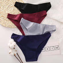 Load image into Gallery viewer, 4PCS/Set Women&#39;s cotton briefs Sexy Low Waist Female Underpants Elasticity Comfortable Underwear Women&#39;s panties Lingerie M-XXL
