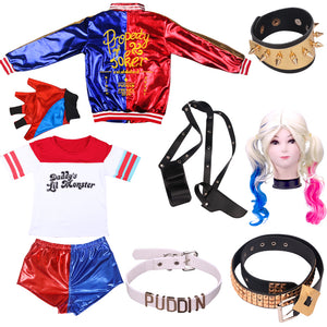 New Harley Quinn Cosplay Costumes Adult Women  Suit with Wig Gloves - CosCouture