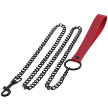 Load image into Gallery viewer, Unisex Black Metal Traction Chain with Neck Restraints Collar Leash for Fetish Slave Cosplay Bdsm Bondage Sex Strap
