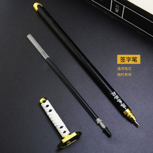 1pcs Anime Demon Slayer Kimetsu No Yaiba Gel Pen Kamado Tanjirou Nezuko Ballpoint Pen 0.5 Black Refill Pens Weapon sword sword - CosCouture