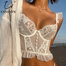 Load image into Gallery viewer, CINOON French Embroidery Lace Women&#39;s Bra Top Sweet Female Wedding White Bralette Vest Sexy Corset Bras Comfortable Intimates
