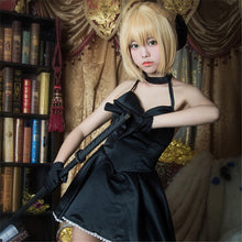 Load image into Gallery viewer, Women Anime FGO Zero Fate Black Dress Fate Stay Night Saber Alter Arturia Pendragon Cosplay Costume Halloween Costume for Women - CosCouture
