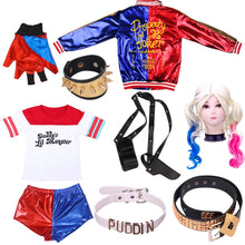 Load image into Gallery viewer, New Harley Quinn Cosplay Costumes Adult Women  Suit with Wig Gloves - CosCouture
