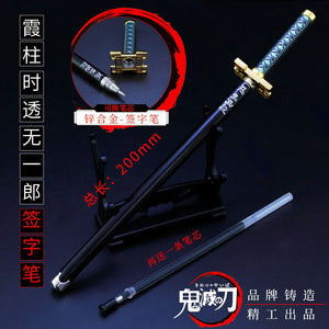 1pcs Anime Demon Slayer Kimetsu No Yaiba Gel Pen Kamado Tanjirou Nezuko Ballpoint Pen 0.5 Black Refill Pens Weapon sword sword - CosCouture