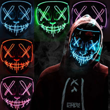 Load image into Gallery viewer, LED Mask Cosplay DJ Party Neon Light Up Masks Masquerade Carnival Costume Props - CosCouture
