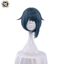 Load image into Gallery viewer, UWOWO Game Genshin Impact Xingqiu Cosplay Wig 30cm Short Grey Blue Genshin Impact Xing Qiu Wigs Heat Resistant Synthetic - CosCouture
