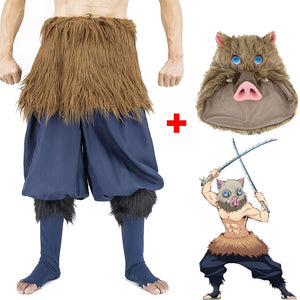 2020 Hashibira Inosuke Cosplay Costume Demon Slayer Inosuke Hashibira Headgear Adult Costumes Halloween Party Props Accessories - CosCouture