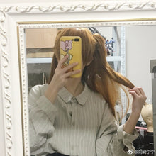 Load image into Gallery viewer, EVA Asuka Langley Soryu Long Orange Heat Resistant Synthetic Hair with 2 Ponytail Clips + Free Wig Cap / Prop Hairpin Headwear - CosCouture
