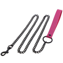 Load image into Gallery viewer, Unisex Black Metal Traction Chain with Neck Restraints Collar Leash for Fetish Slave Cosplay Bdsm Bondage Sex Strap
