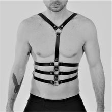 Load image into Gallery viewer, Fetish Men Sexual Chest Leather Harness Belts Adjustable BDSM Gay Body Bondage Harness Strap Rave Gay Clothing for Adult Sex
