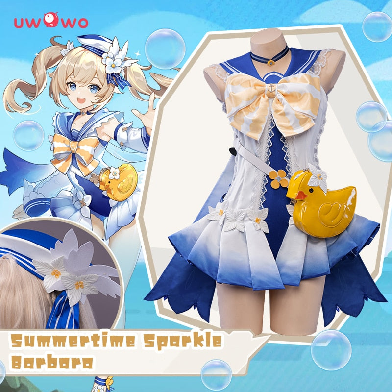 PRE-SALE Barbara Swimsuit Cosplay Hot Game Genshin Impact New Costume Summer Outfit Summertime Sparkle - CosCouture
