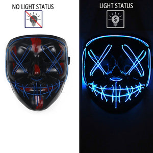 LED Mask Cosplay DJ Party Neon Light Up Masks Masquerade Carnival Costume Props - CosCouture
