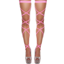 Load image into Gallery viewer, Gothic Punk Cross Bandage Leg Wraps Harness Pole Dance Lingerie Sexy Hot Erotic High Thigh Stockings For Women Costumes
