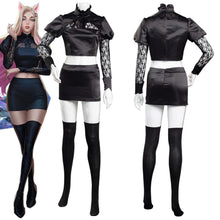 Load image into Gallery viewer, Game LOL KDA Ahri Cosplay Costume LOL KDA The Baddest Ahri Cosplay Women Black Uniform - CosCouture
