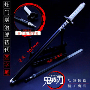1pcs Anime Demon Slayer Kimetsu No Yaiba Gel Pen Kamado Tanjirou Nezuko Ballpoint Pen 0.5 Black Refill Pens Weapon sword sword - CosCouture