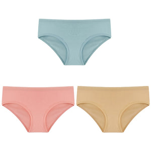 CINOON 3PCS/Set Women&#39;s Panties Cotton Underwear Solid Color Briefs Girls Low-Rise Soft Panty Women Underpants Female Lingerie