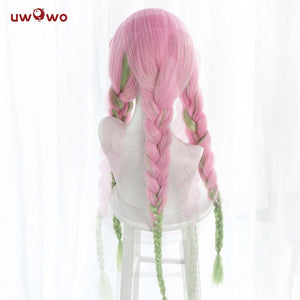 UWOWO Kanroji Mitsuri Wig Kimetsu No Yaiba Demon Slayer Cosplay Pink Synthetic Heat Resistant Hair - CosCouture