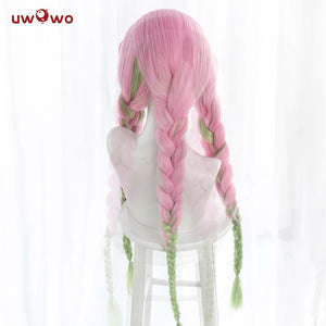 UWOWO Kanroji Mitsuri Wig Kimetsu No Yaiba Demon Slayer Cosplay Pink Synthetic Heat Resistant Hair - CosCouture