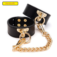 Load image into Gallery viewer, BLACKWOLF BDSM Bondage Kits Genuine Leather Restraint Set Handcuffs Collar Gag Rabbit Vibrators Adult Sex Toys For Women Couples
