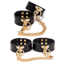 Load image into Gallery viewer, BLACKWOLF BDSM Bondage Kits Genuine Leather Restraint Set Handcuffs Collar Gag Rabbit Vibrators Adult Sex Toys For Women Couples
