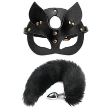 Load image into Gallery viewer, BLACKWOLF BDSM Bondage Kits Genuine Leather Restraint Set Handcuffs Collar Gag Rabbit Vibrators Adult Sex Toys For Women Couples
