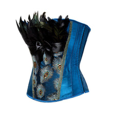 Load image into Gallery viewer, Women Sexy Peacock Feather Overbust Corset Princess Embroidery Burlesque Gothic Body Shaper Corsets Bustiers Lingerie Top
