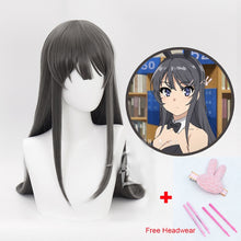 Load image into Gallery viewer, Anime Sakurajima Mai Cosplay Costume Rascal Does Not Dream of Bunny Girl Senpai Mai Cosplay Wig and Bunny Ears Headwear - CosCouture
