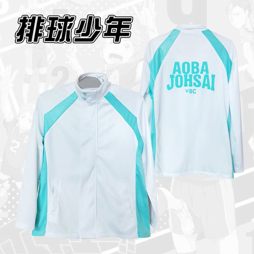 Haikyuu Karasuno Nekoma Fukurodani Aoba Johsai Shiratorizawa Hoodie Jacket Cosplay Costume Haikiyu Men Women  Jersey Sportswear - CosCouture