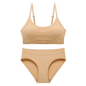 CINOON Seamless Bra Set  Push Up Bra+ Pantys Brassiere Fitness Underwear Lingerie Women&#39;s Soft Comfort Sexy Stretchy Tank Suit