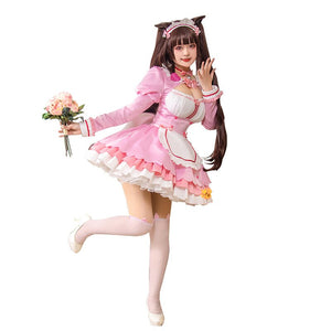 Pre-Sale UWOWO Game NEKOPARA Vol.4 Chocola Maid Dress Cosplay Costume Cute Blue Dress Women Girl Outfits - CosCouture